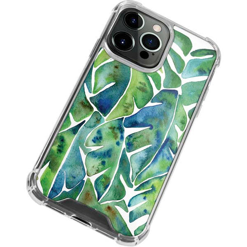 Cat Coq Tropical Leaves iPhone 13 Pro Max Clear Case